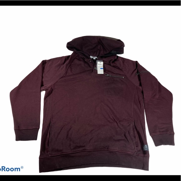William Rast Mens Burgundy Hoody Pull Over… - Picture 2 of 11